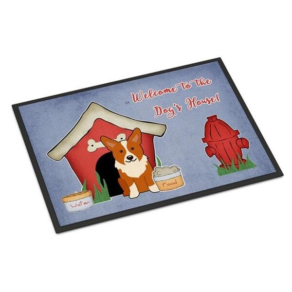 Carolines Treasures BB2854MAT Dog House Collection Corgi Indoor or Outdoor Mat, 18 x 0.25 x 27 in. BB2854MAT - main